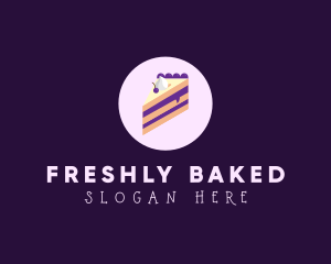 Blueberry Cake Slice logo design