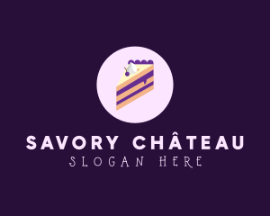 Blueberry Cake Slice logo design