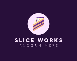 Blueberry Cake Slice logo design