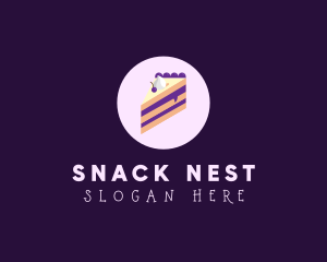 Blueberry Cake Slice logo design