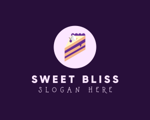 Blueberry Cake Slice logo design