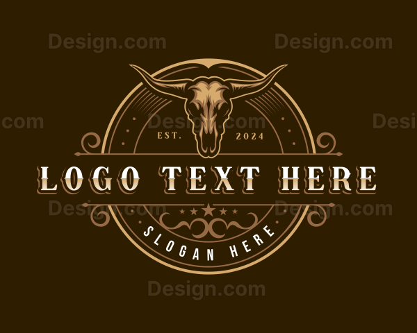 Bull Skull Cattle Logo