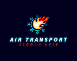 Hot Cold HVAC logo design