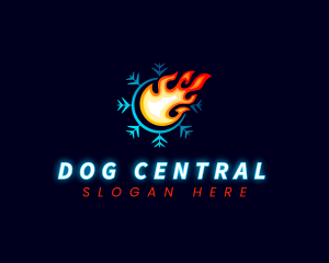 Hot Cold HVAC logo design