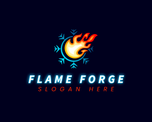 Hot Cold HVAC logo design