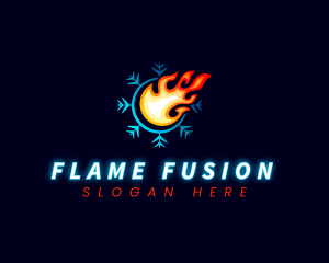 Hot Cold HVAC logo design