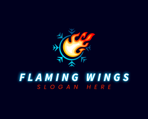 Hot Cold HVAC logo design