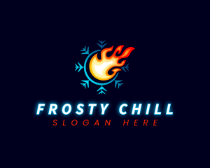 Hot Cold HVAC logo design