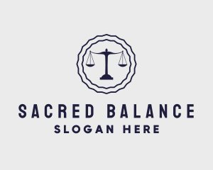 Scale Justice Lawyer Badge logo design