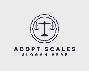 Scale Justice Lawyer Badge logo design