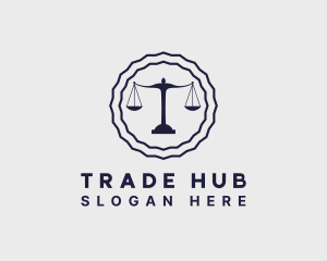 Scale Justice Lawyer Badge logo design