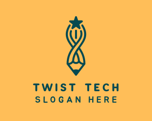 Star Pencil Twist logo design