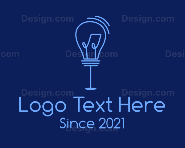 Blue Standing Light Bulb Logo