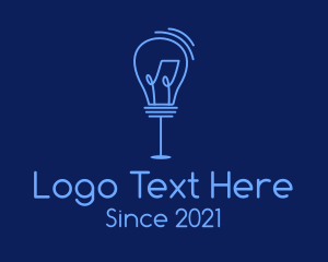 Blue Standing Light Bulb  logo