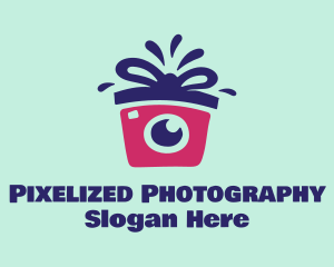 Ribbon Gift Camera logo design