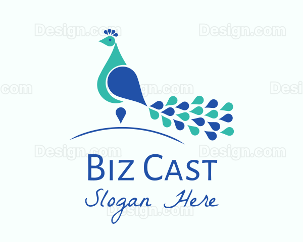 Elegant Peacock Bird Logo