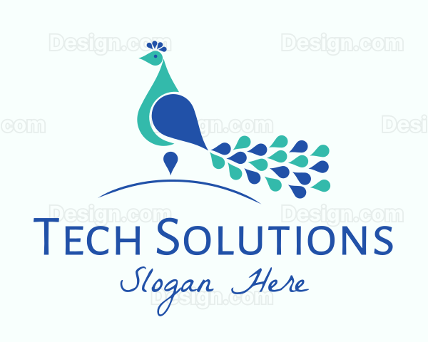 Elegant Peacock Bird Logo