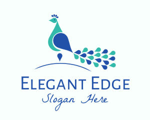 Elegant Peacock Bird logo