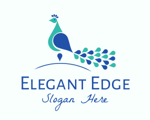 Elegant Peacock Bird logo design