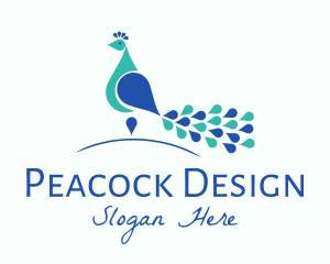 Elegant Peacock Bird logo