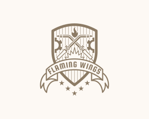 Welding Torch Industrial Metalworks logo design