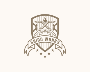 Welding Torch Industrial Metalworks logo design