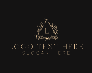 Floral Triangle Wreath Logo