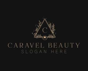 Floral Triangle Wreath logo design