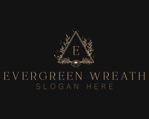 Floral Triangle Wreath logo design