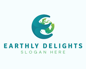 Earth Sphere Letter E logo