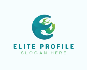 Earth Sphere Letter E logo design