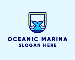 Sea Whale Ocean logo design