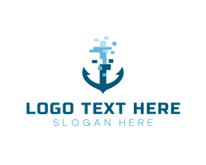 Pixel Ship Anchor logo
