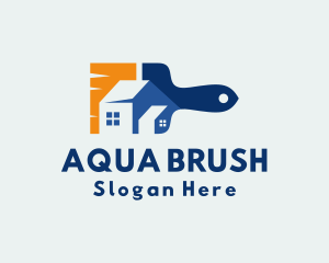 Paint Brush Home Renovation logo design