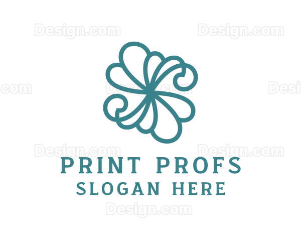 Stylish Green Flower Logo