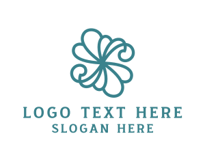 Stylish Green Flower logo