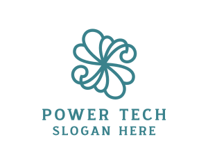 Stylish Green Flower Logo