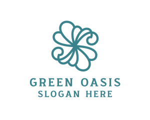 Stylish Green Flower logo design