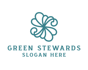 Stylish Green Flower logo design