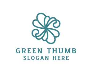 Stylish Green Flower logo design