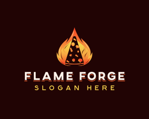 Flame Hot Pizza logo design