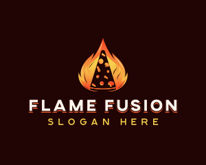 Flame Hot Pizza logo design