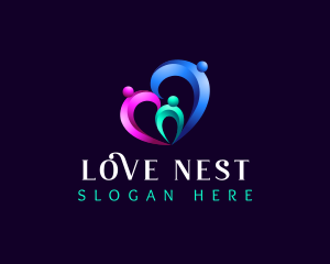 Family Love Heart logo design