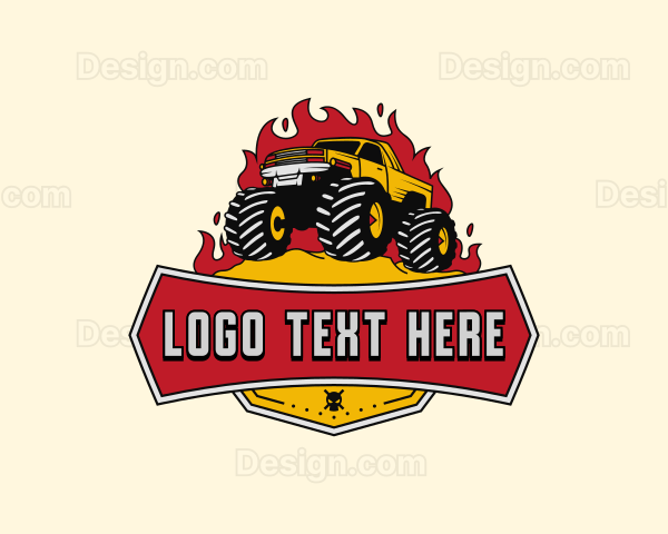 Flame Monster Truck Logo