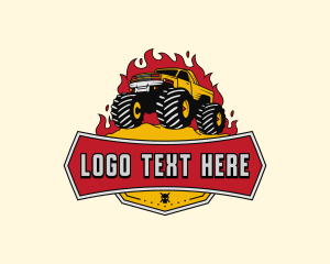 Flame Monster Truck Logo