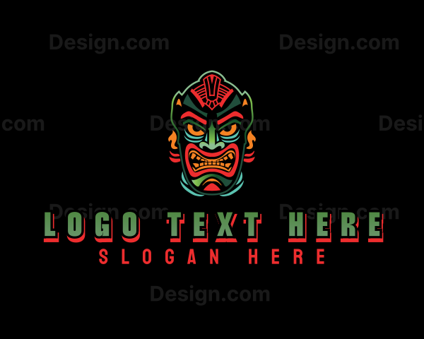 Tribal Tiki Mask Logo