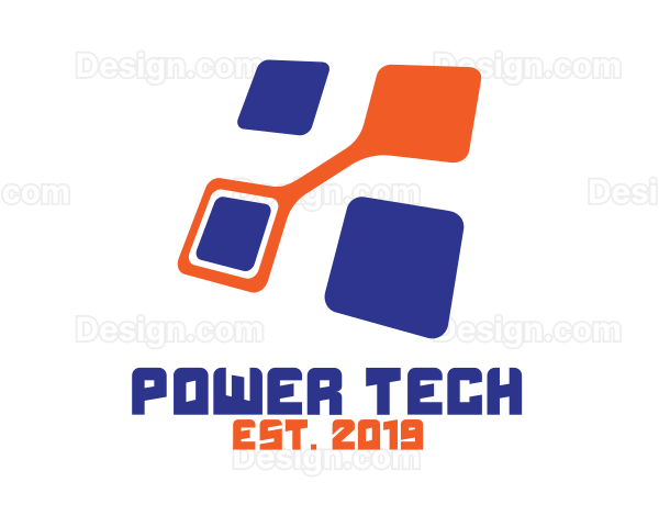 Futuristic Tech Squares Logo