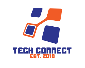 Futuristic Tech Squares logo design