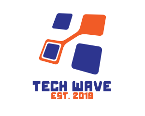 Futuristic Tech Squares logo design