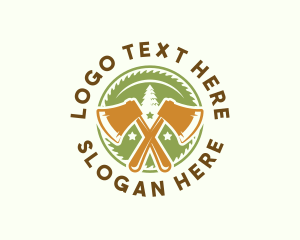 Lumberjack Axe Woodwork Logo